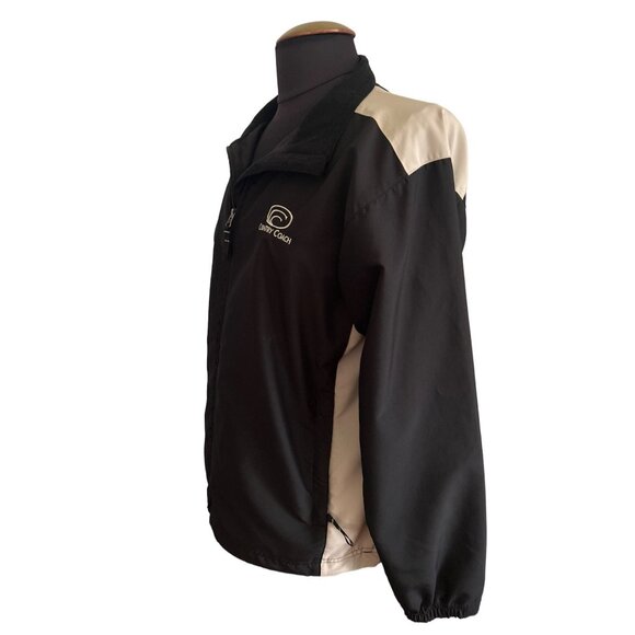 Cutter & Buck Black & Tan Jacket Polyester Country Coach Logo Full Zip, Medium - Picture 2 of 7